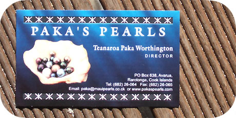 The Directors businesscard / Mr. Teanaroa Paka Worthington