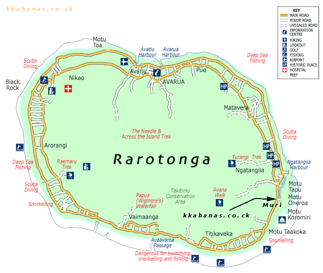 Streetmap of Rarotonga
