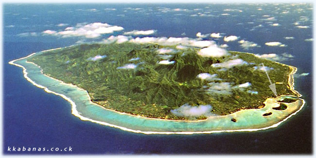 Aerial photo of Rarotonga