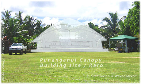 >>> Elevation drawing in photo of building site - by Archi © cookislands.com - click to enlarge