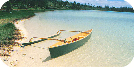 >>> a very light version of a traditional outrigger canoe for 1 to 3 paddlers